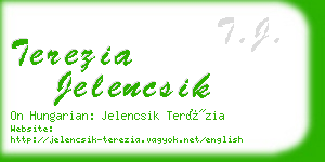 terezia jelencsik business card